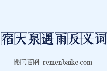 宿大泉遇雨反义词是什么意思的图片